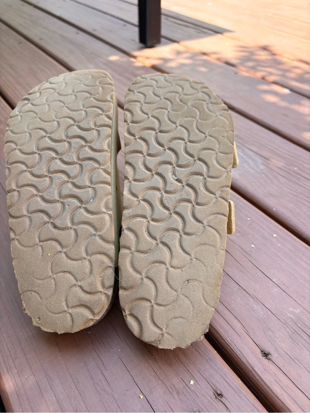 Birkenstock Double Strap Slide Sandals in Tan - Picture 10 of 16